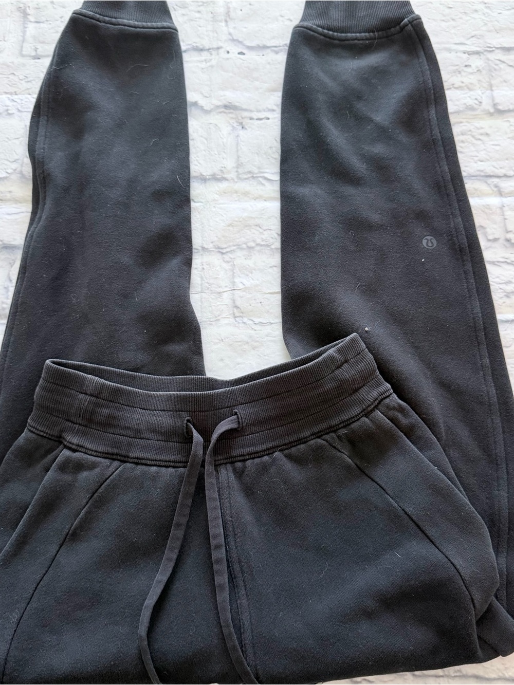 Lululemon Scuba Joggers 0 | Black High-Rise Cotton Terry